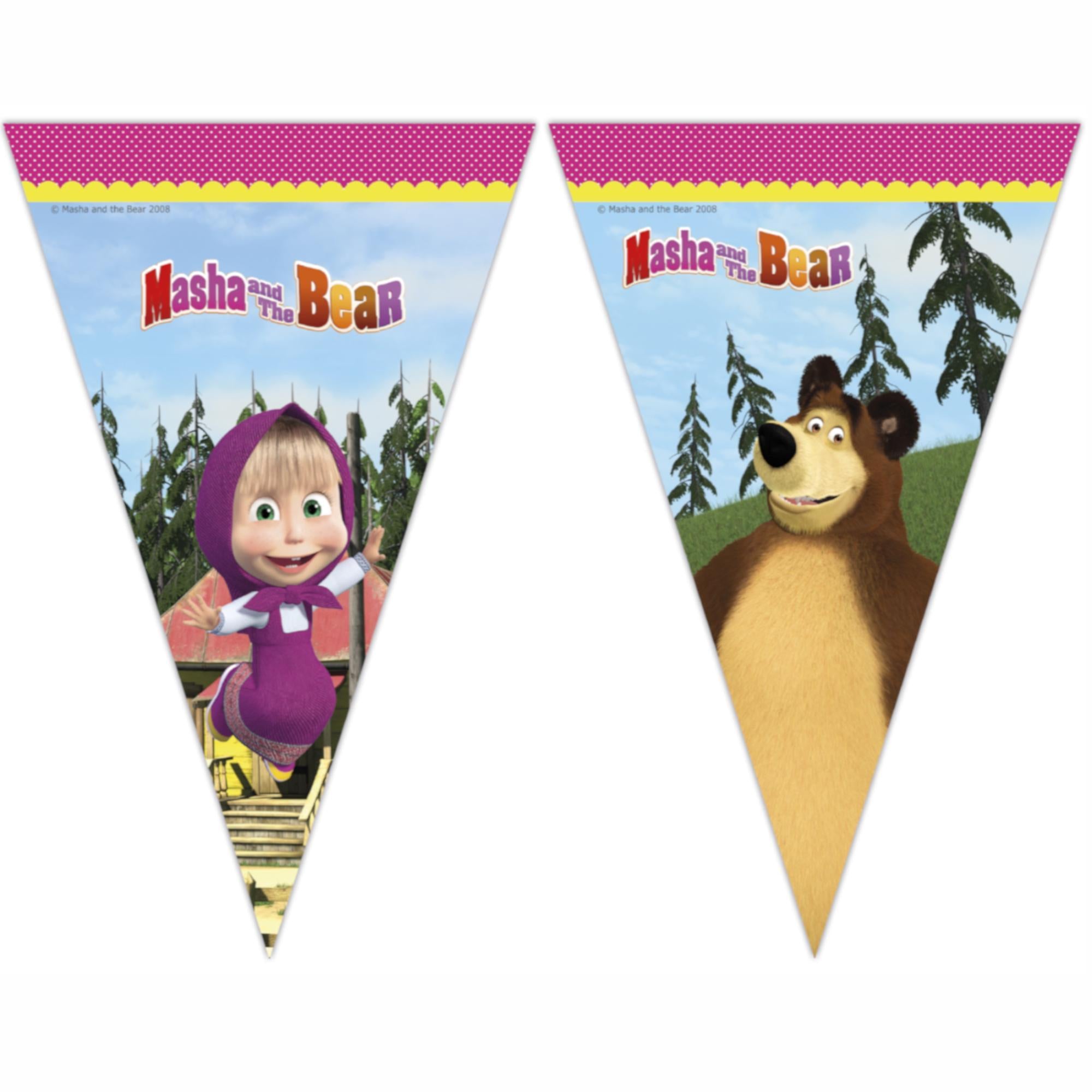 Masha and the Bear Triangle Flag Banner Decorations - Party Centre - Party Centre