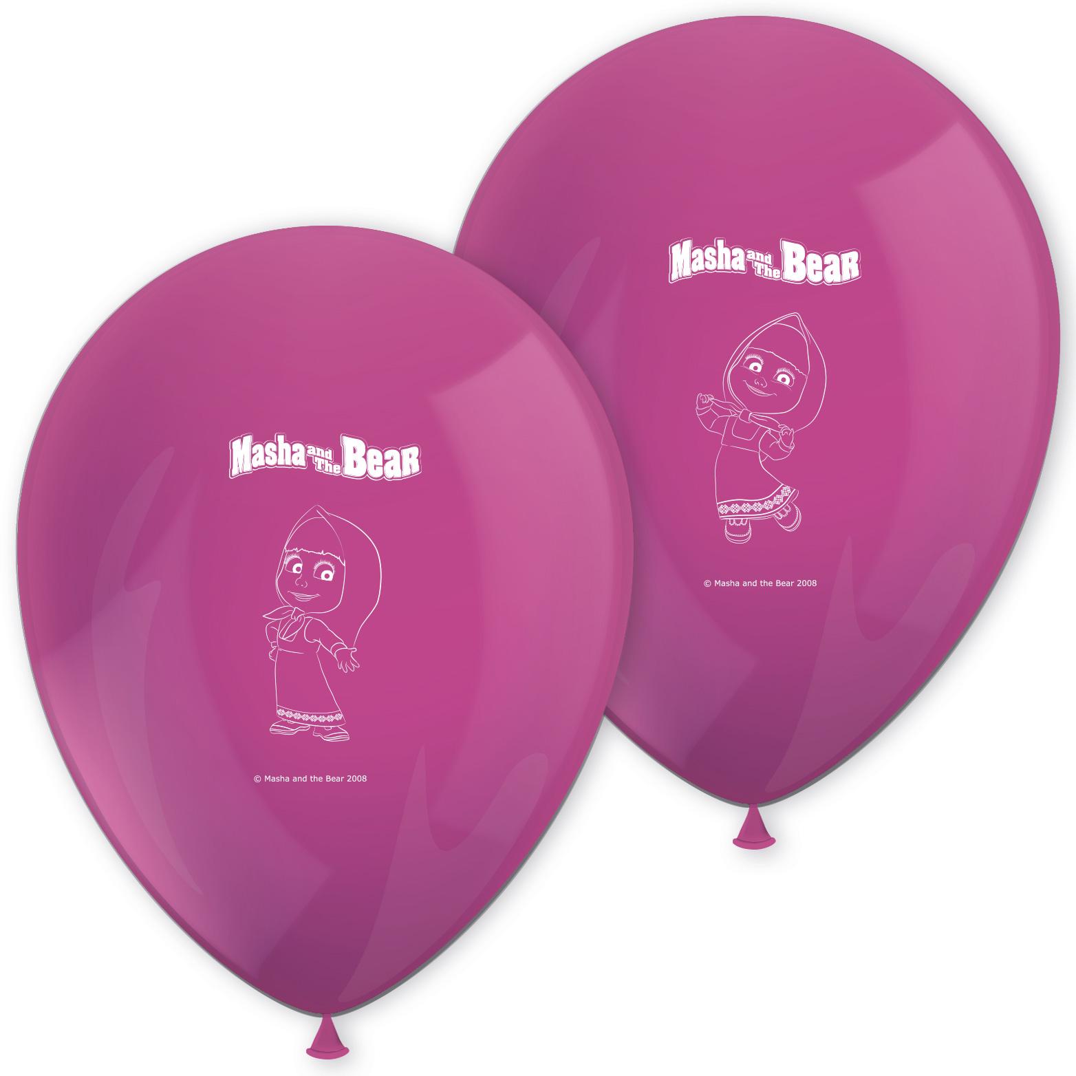 Masha and the Bear Latex Balloons 11in 8pcs Balloons & Streamers - Party Centre - Party Centre