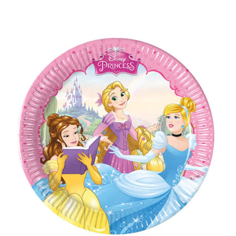 Disney Princess Dreaming Round Paper Plates 7in 8pcs Printed Tableware - Party Centre