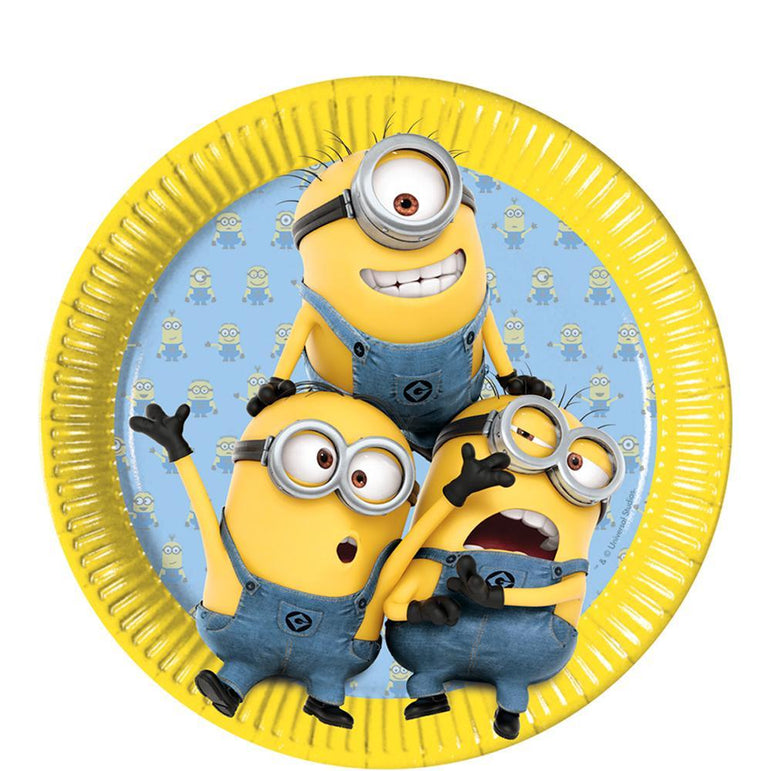 Lovely Minions Paper Plates 9in, 8pcs Printed Tableware - Party Centre