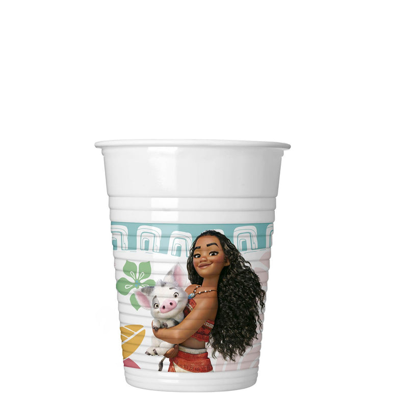 Disney Moana Plastic Cups 8pcs Printed Tableware - Party Centre