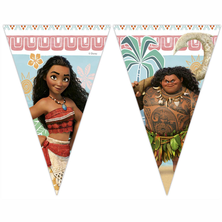 Disney Moana Triangle Flag Banner Decorations - Party Centre