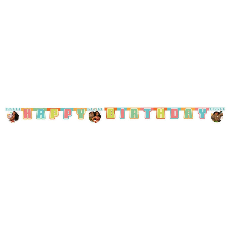 Disney Moana Happy Birthday Banner Decorations - Party Centre