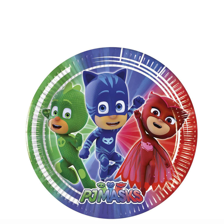 PJ Masks Paper Plates 7in, 8pcs Printed Tableware - Party Centre