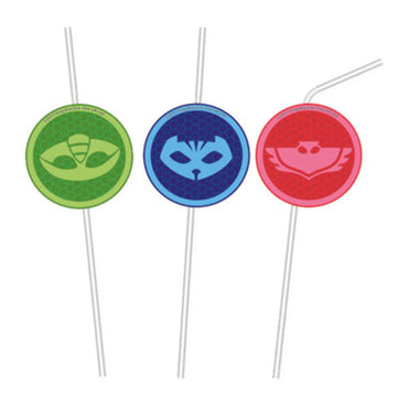 PJ Masks Flexi Straws 6pcs Candy Buffet - Party Centre - Party Centre