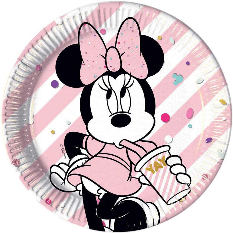 Minnie Party Gem Disney Paper Plates 23cm, 8pcs Printed Tableware - Party Centre