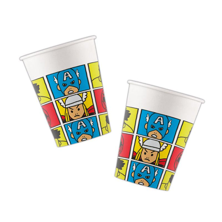 Avengers Pop Comic Marvel Paper Cups 8pcs Printed Tableware - Party Centre