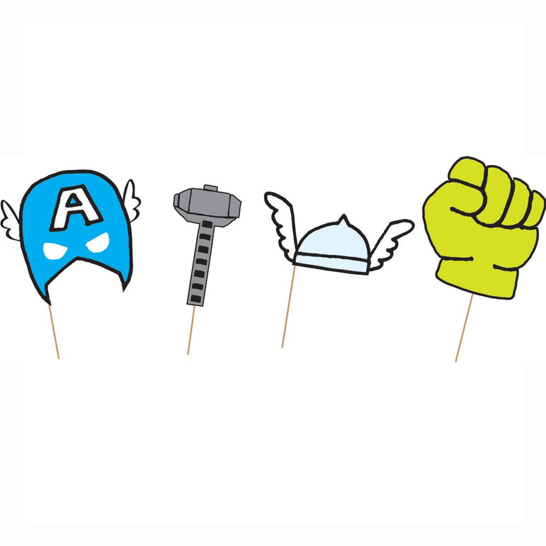 Avengers Pop Comic Marvel Photo Props 6pcs Party Accessories - Party Centre