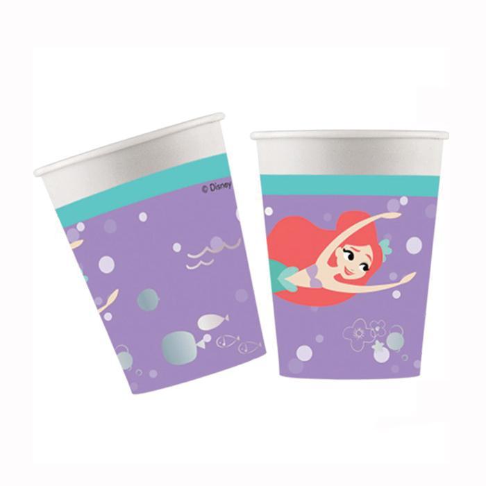 Ariel Under The Sea Paper Cups 8pcs Printed Tableware - Party Centre - Party Centre