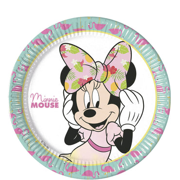 Minnie Tropical Paper Plates 9in, 8pcs Printed Tableware - Party Centre - Party Centre