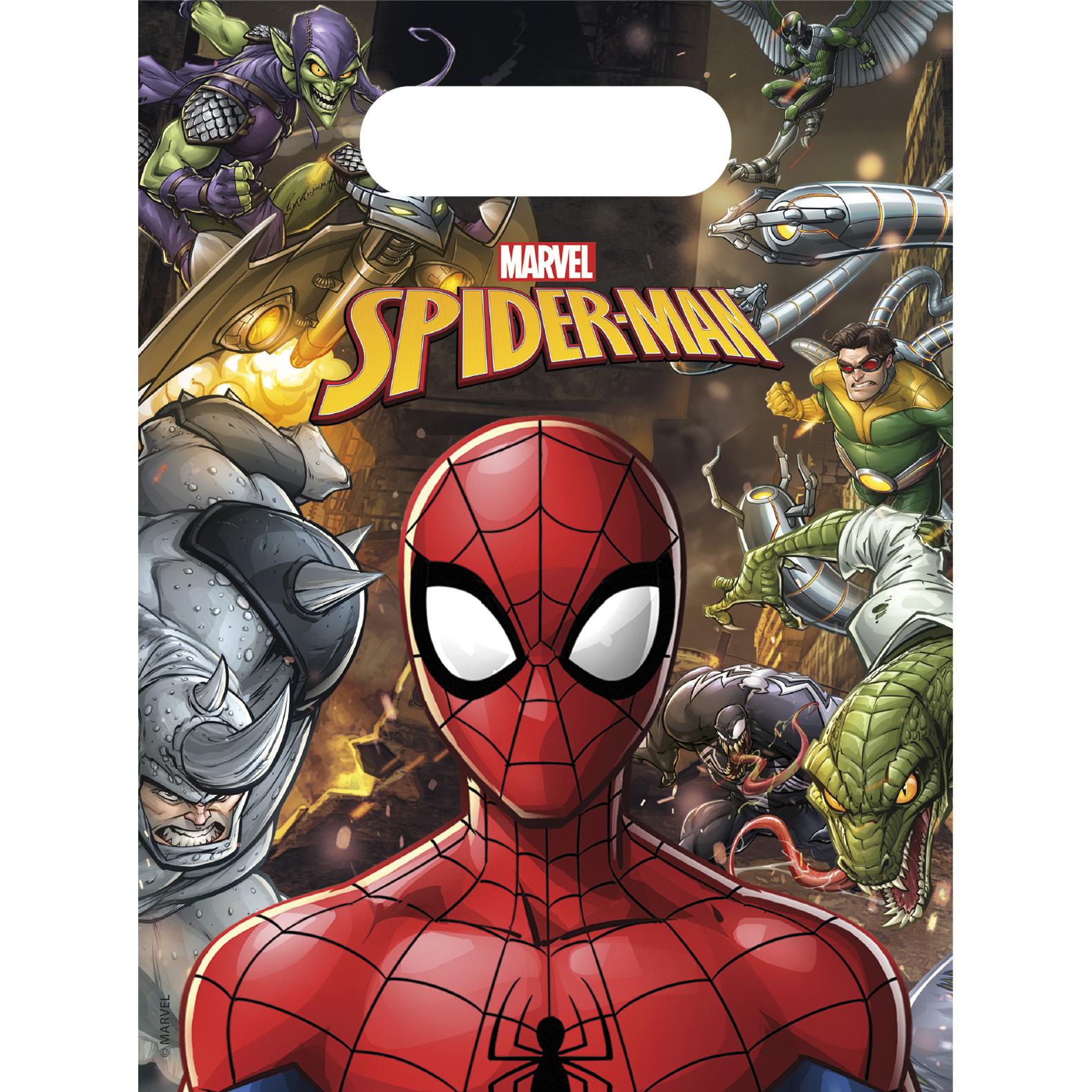 Spider-Man Team Up Marvel Plastic Party Bags 6pcs Favours - Party Centre - Party Centre
