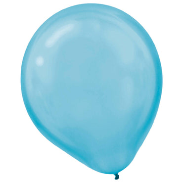 Pearl Caribbean Blue Latex Balloons 12in, 50pcs Balloons & Streamers - Party Centre - Party Centre