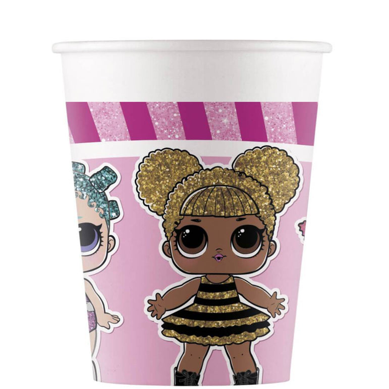 LOL Paper Cups 200ml, 8pcs Printed Tableware - Party Centre