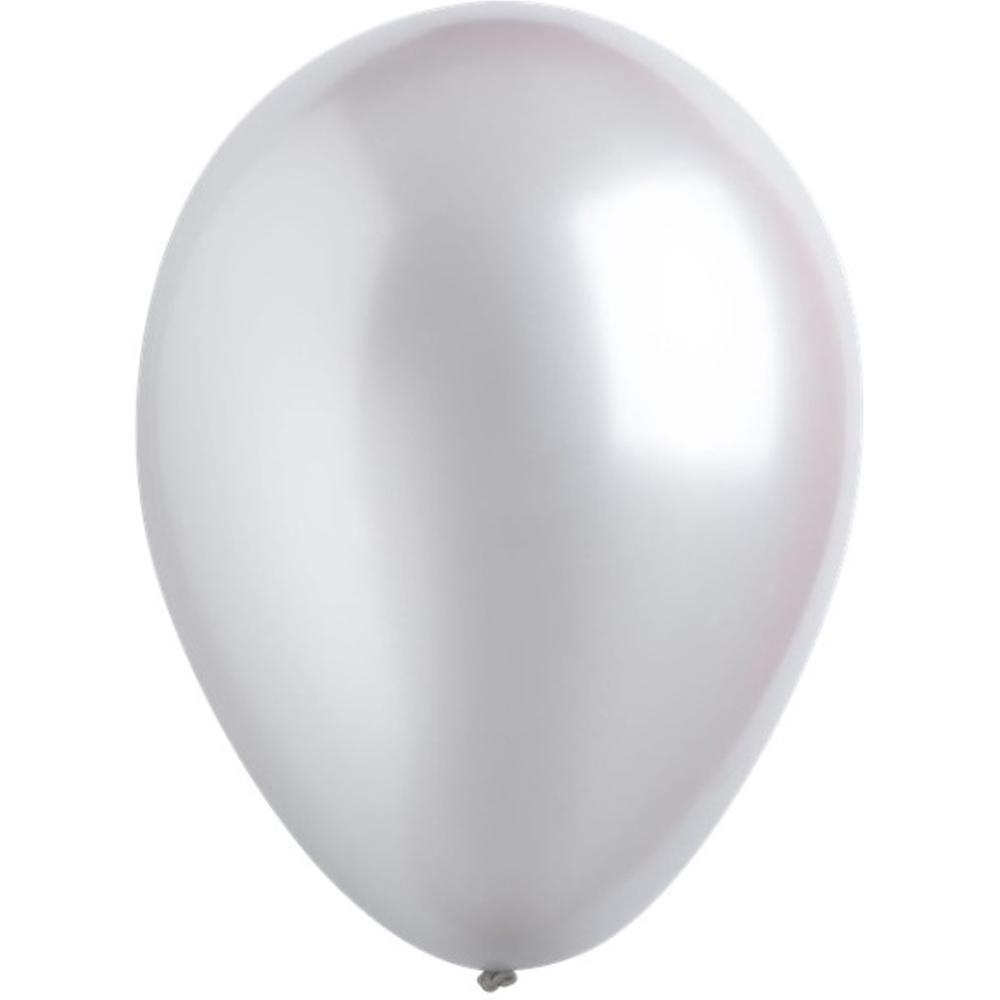 Silver Metallic Latex Balloons 11in, 50pcs Balloons & Streamers - Party Centre - Party Centre