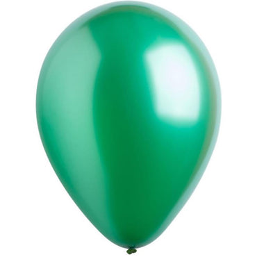 Festive Green Metallic Latex Balloons 11in, 50pcs Balloons & Streamers - Party Centre - Party Centre