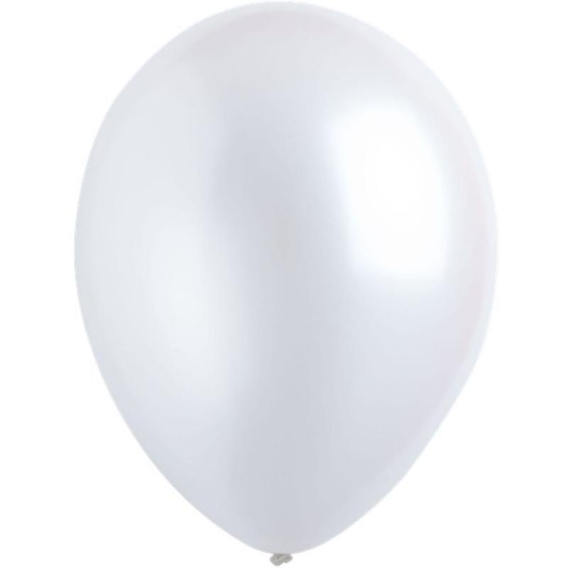Frosty White Pearlized Latex Balloons 11in, 50pcs Balloons & Streamers - Party Centre - Party Centre