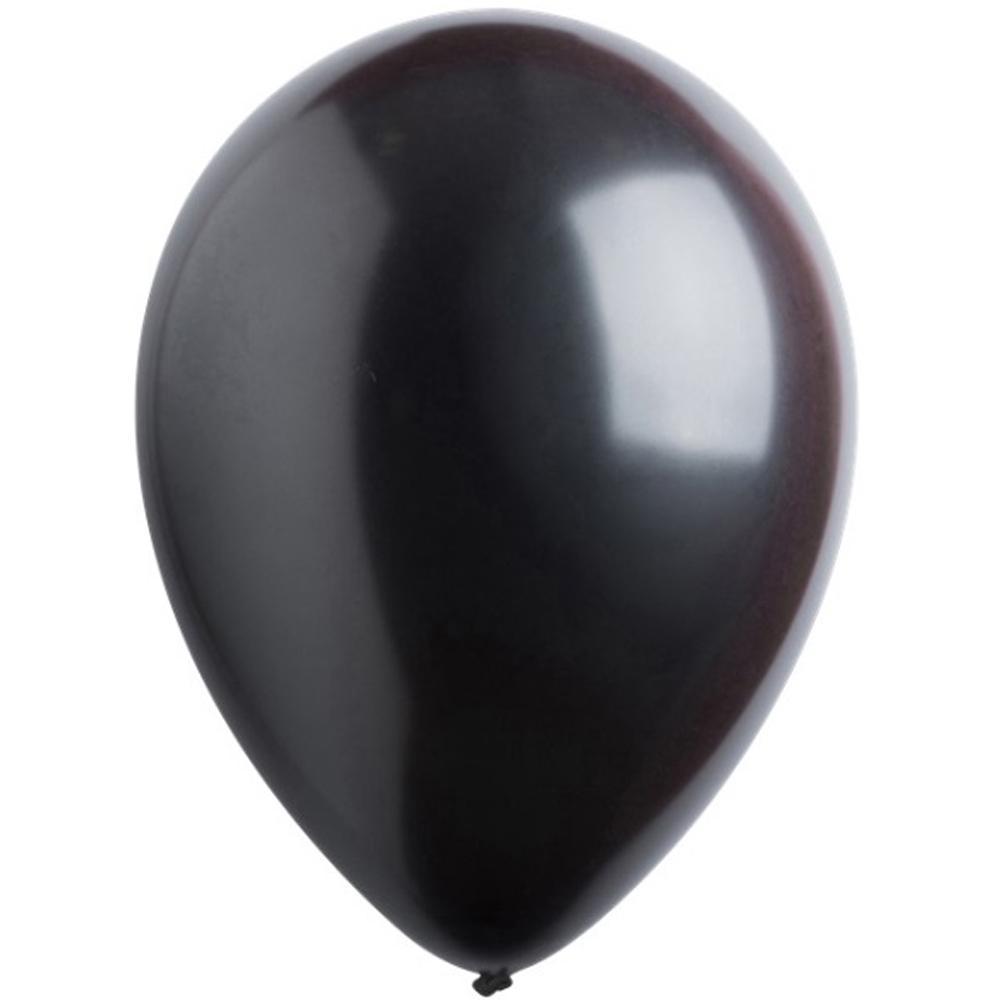 Jet Black Pearlized Latex Balloons 11in, 50pcs Balloons & Streamers - Party Centre - Party Centre