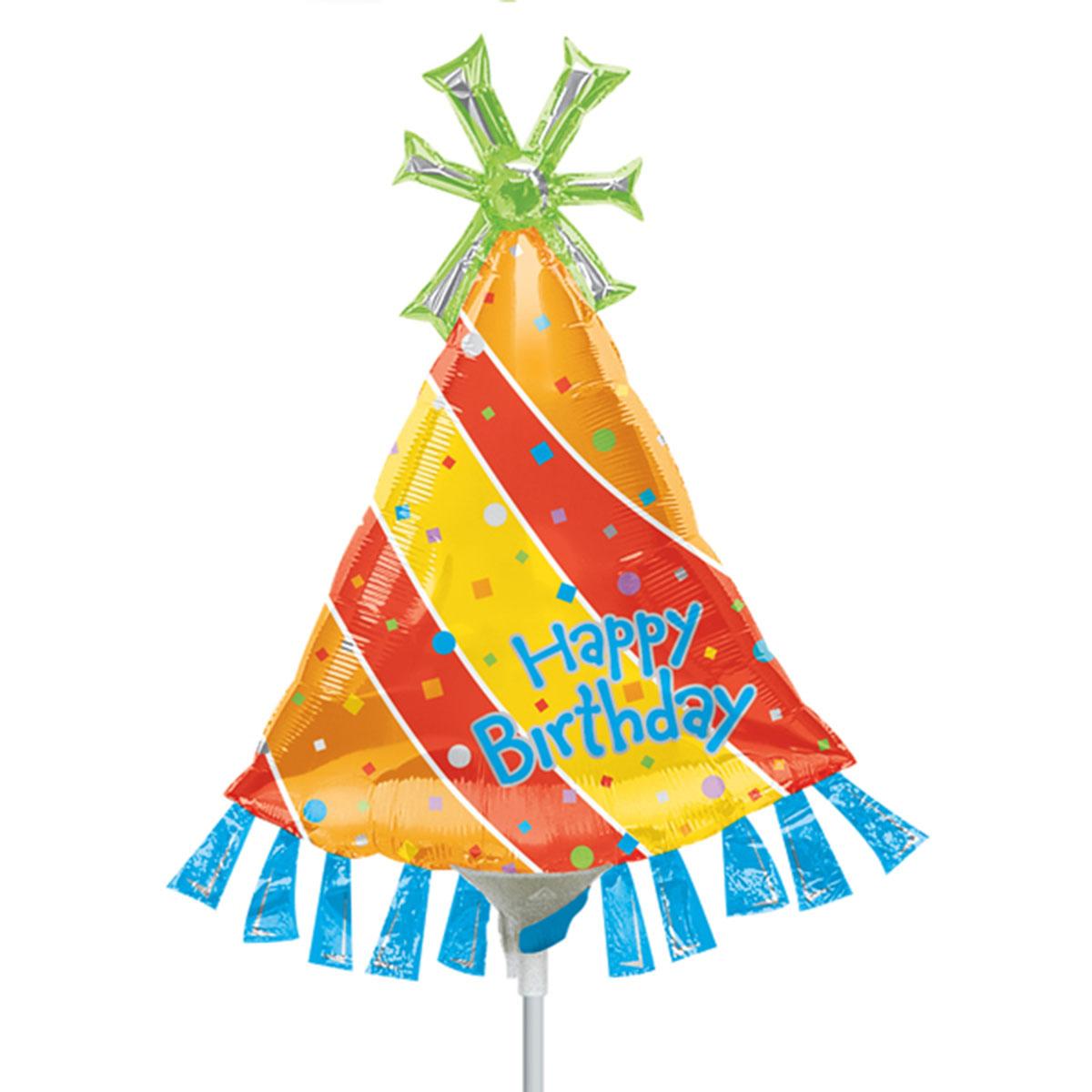 Polka Dot Party Hat Mini Shape Balloons & Streamers - Party Centre - Party Centre