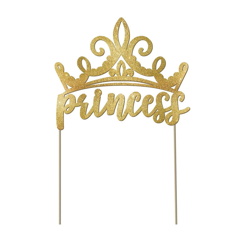 Disney Princess Once Upon A Time Glitter Cake Pick Decorations - Party Centre