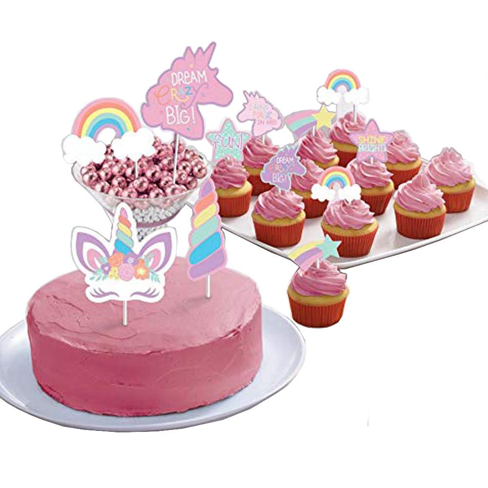 Unicorn Party Paper CakeToppers 12pcs Party Accessories - Party Centre - Party Centre