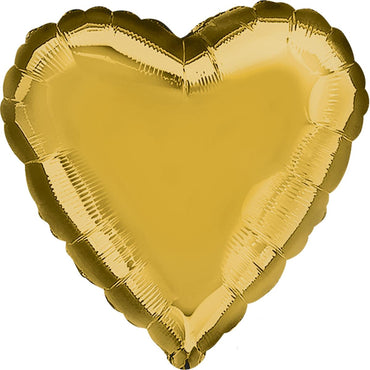 Metallic Gold Heart Foil Balloon 18in Balloons & Streamers - Party Centre - Party Centre