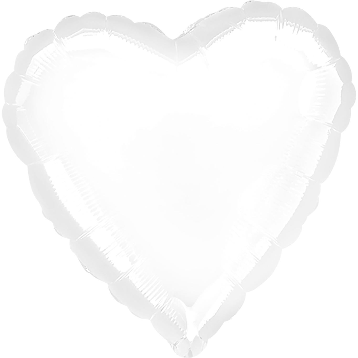 Metallic White Heart Foil Balloon 18in Balloons & Streamers - Party Centre - Party Centre
