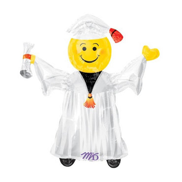 Smiley Grad White Mini Shape Balloon Balloons & Streamers - Party Centre - Party Centre