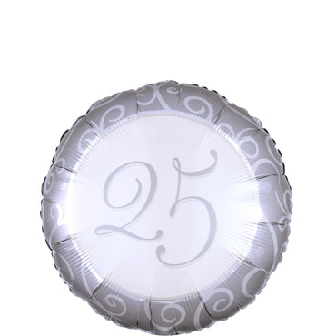 25th Anniversary Round Foil Balloon 45cm Balloons & Streamers - Party Centre - Party Centre