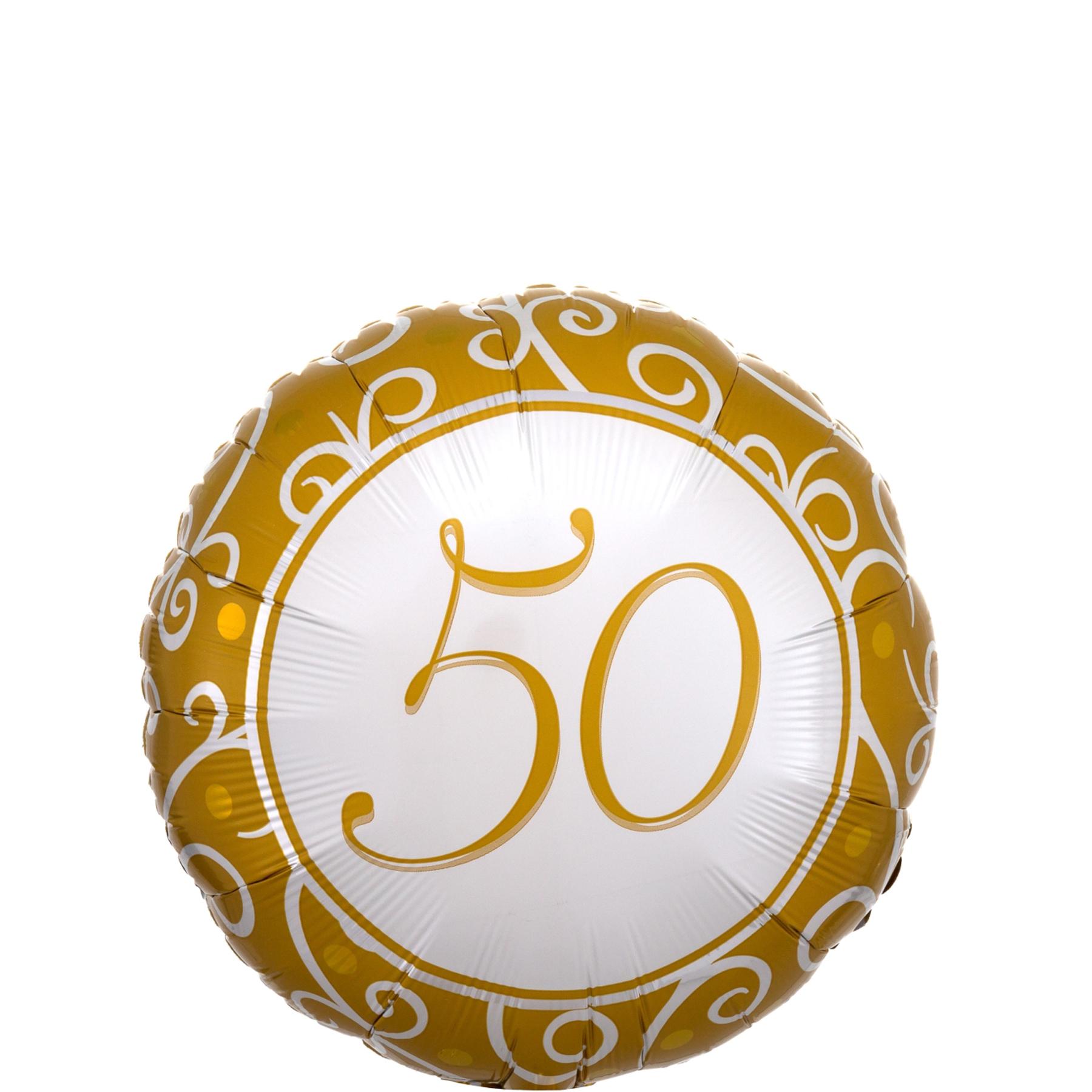 50th Anniversary Round Balloon 45cm Balloons & Streamers - Party Centre - Party Centre