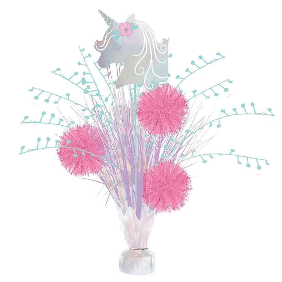 Enchanted Unicorn Tinsel Burst Centerpiece 18in - Party Centre