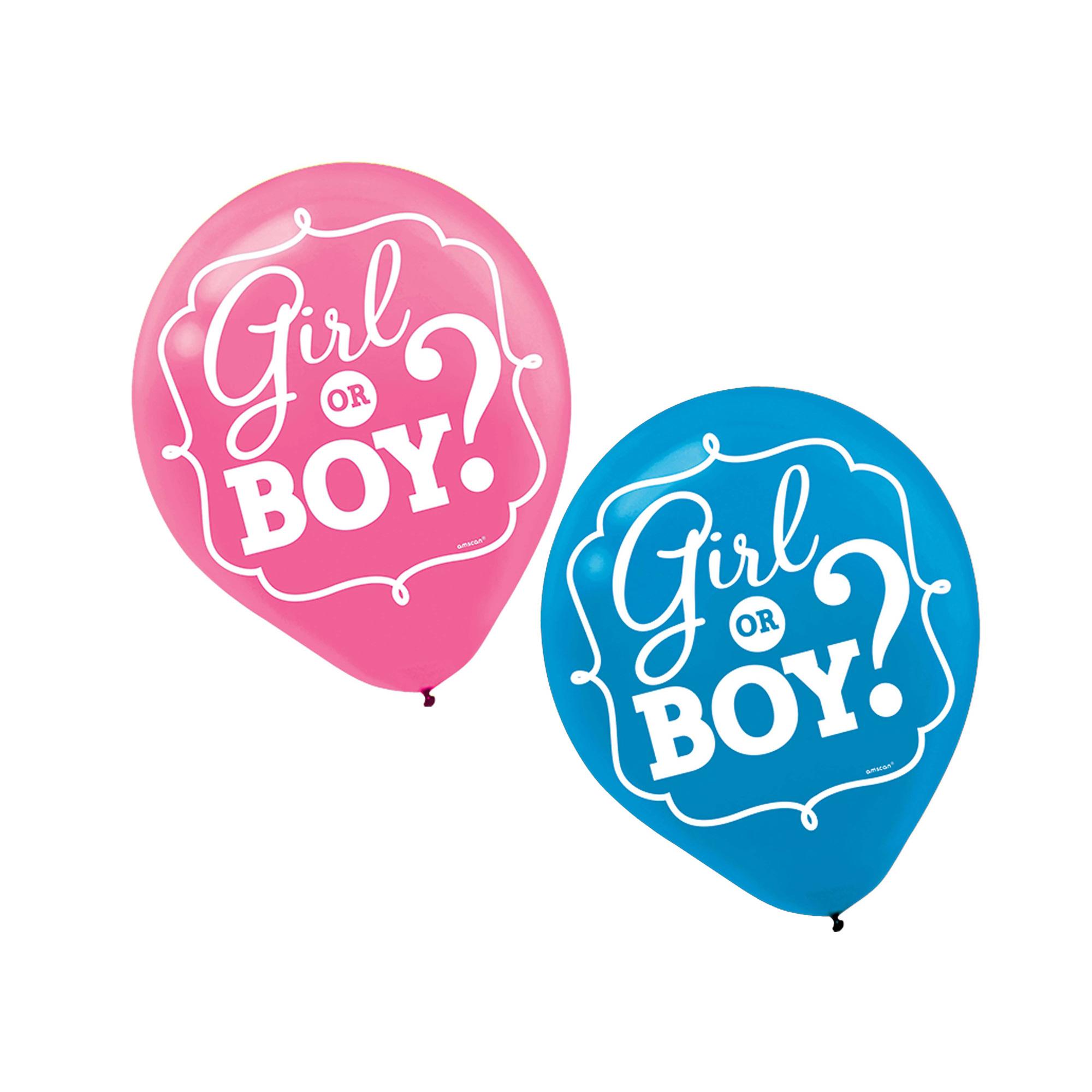 Girl Or Boy? Latex Balloons 12in, 15pcs Balloons & Streamers - Party Centre - Party Centre
