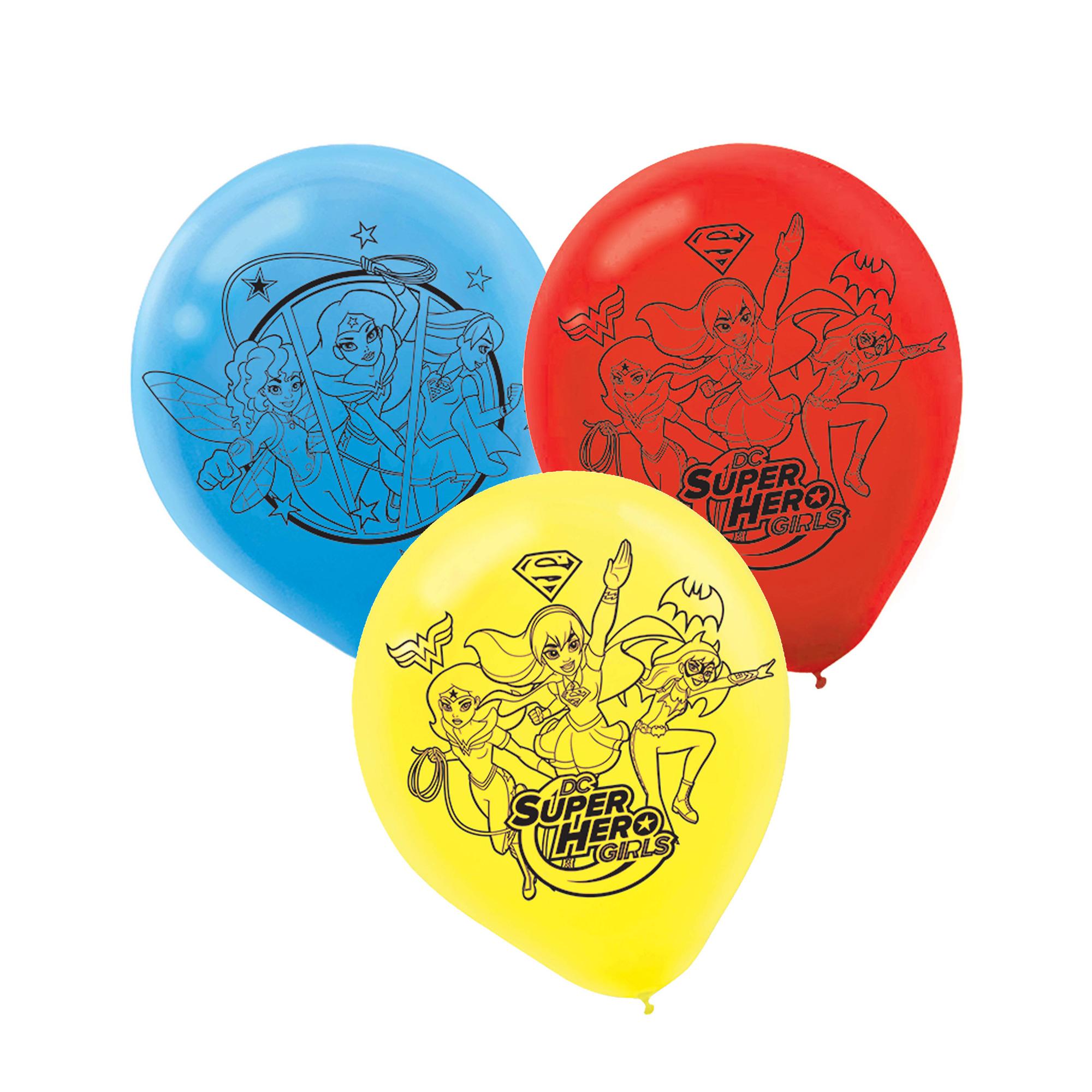 DC Superhero Girls Latex Balloon 12in 6pcs Balloons & Streamers - Party Centre - Party Centre