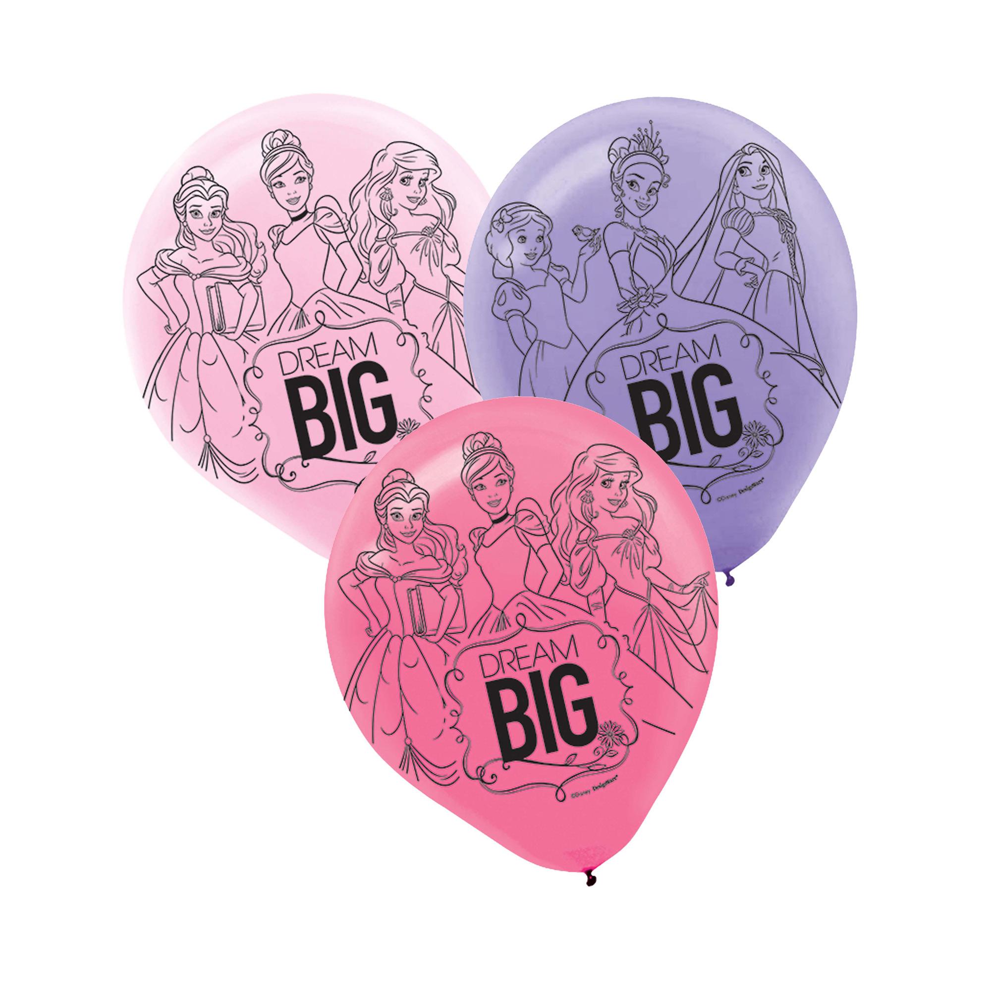 Disney Princess Latex Balloons 12in, 6pcs Balloons & Streamers - Party Centre - Party Centre