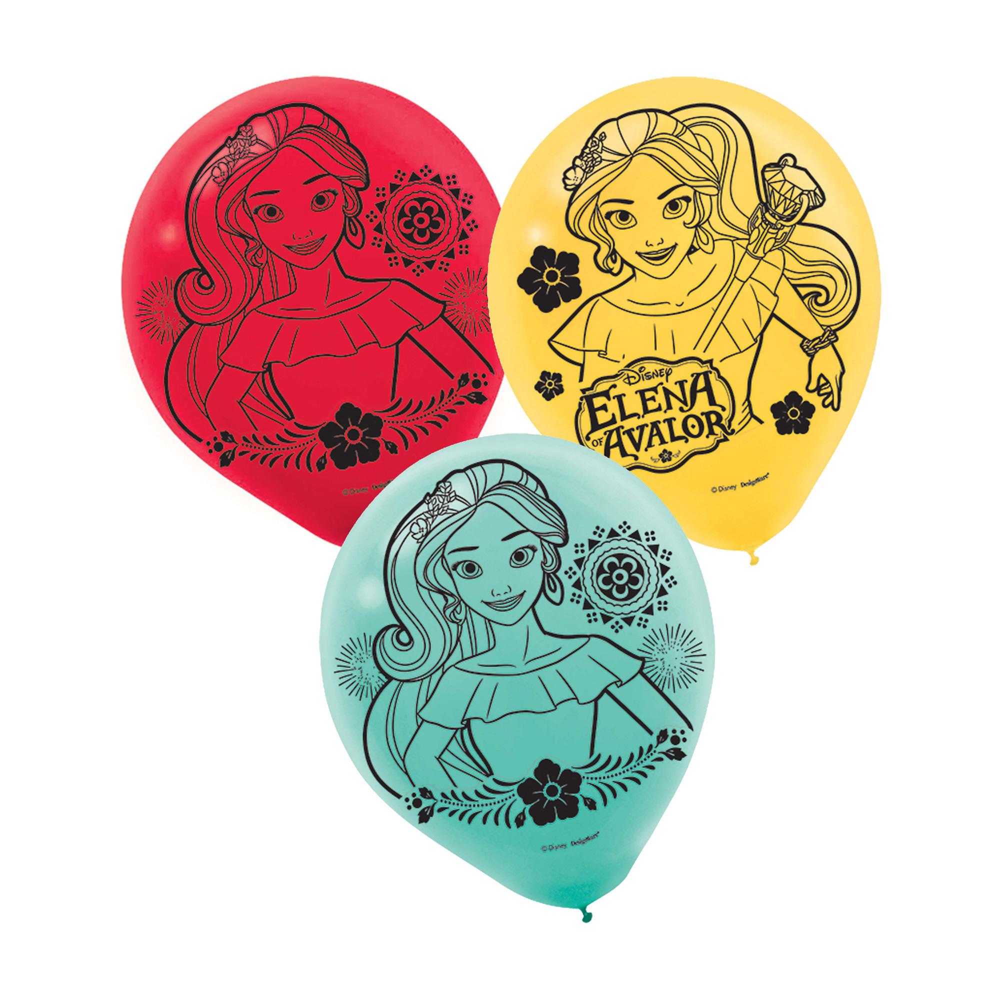 Elena Of Avalor Latex Balloons 12in, 6pcs Balloons & Streamers - Party Centre - Party Centre