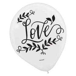 Love and Leaves Assorted Latex Balloons 12in 15pcs Balloons & Streamers - Party Centre
