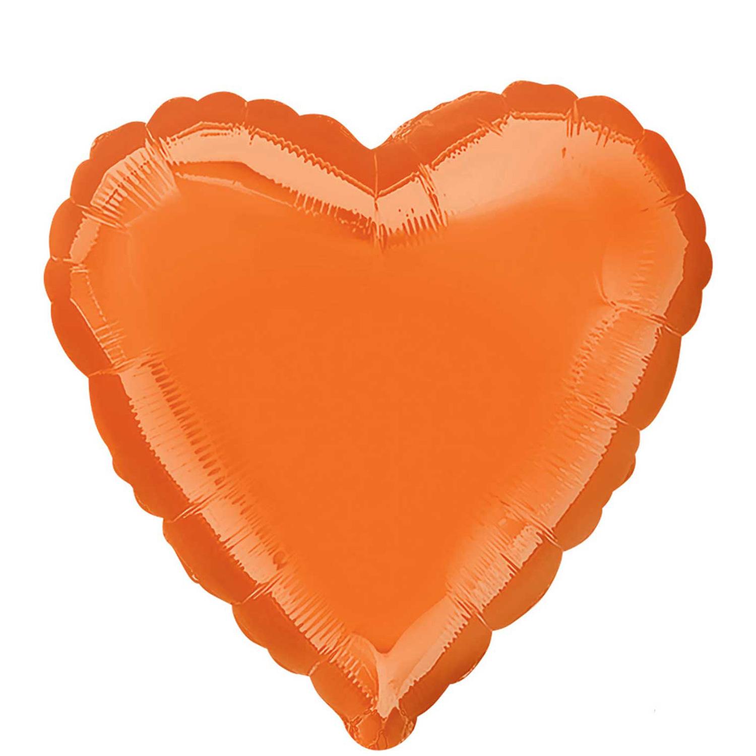 Metallic Orange Heart Foil Balloon 18in Balloons & Streamers - Party Centre - Party Centre