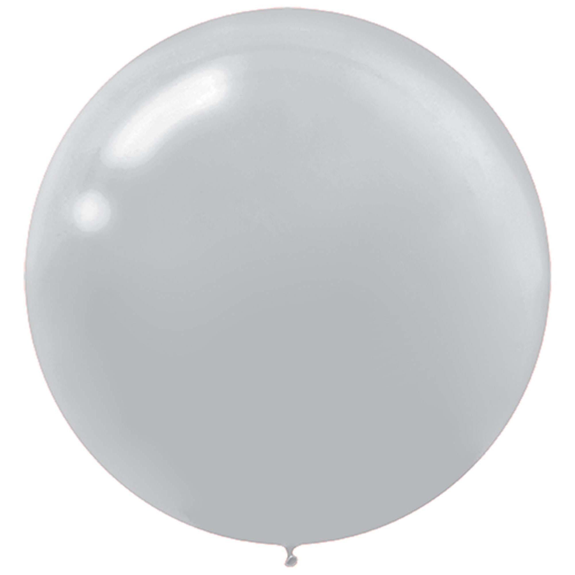 Pearlized Silver Latex Balloon 24in, 4pcs Balloons & Streamers - Party Centre - Party Centre
