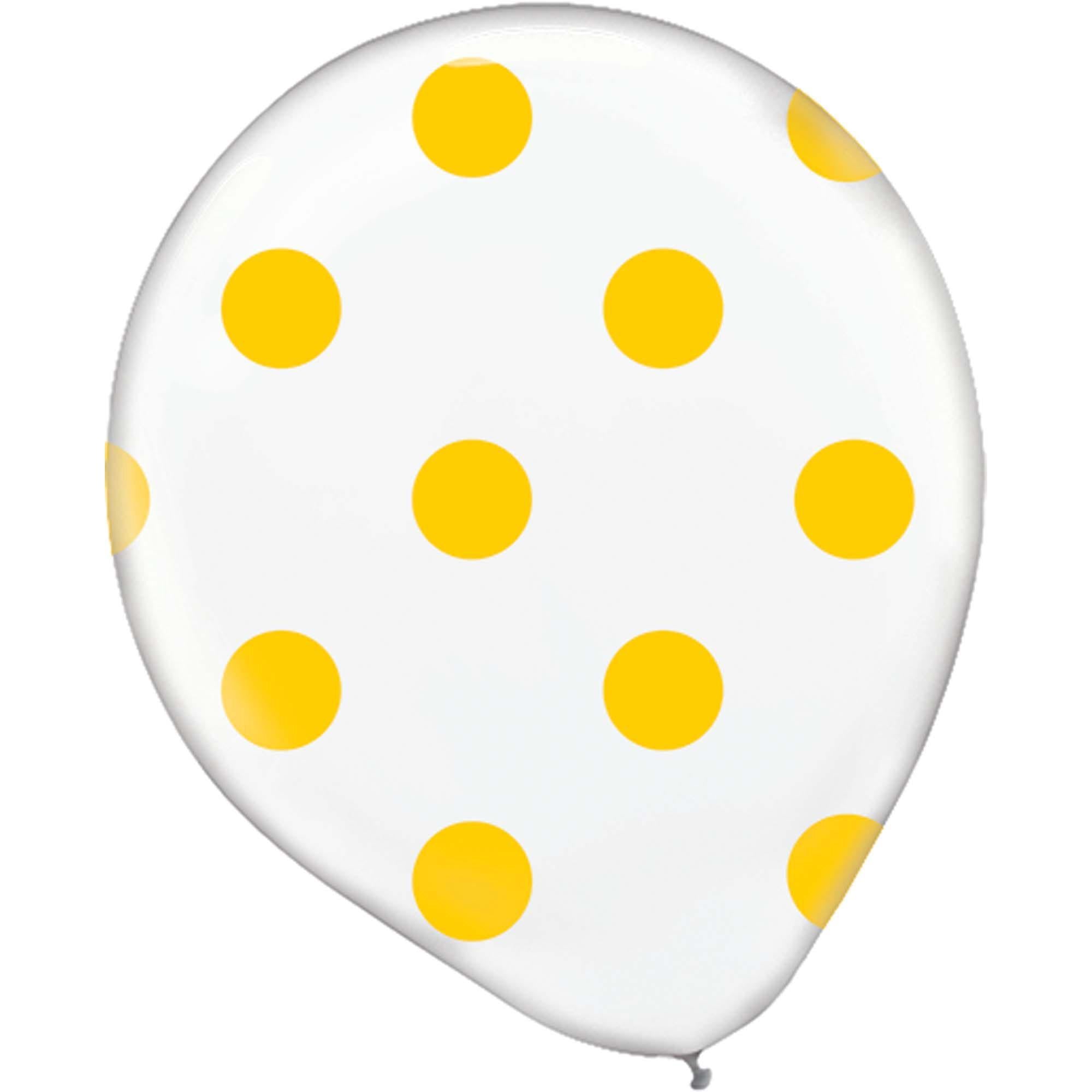 Yellow Sunshine Polka Dot Latex Balloon 20ct Balloons & Streamers - Party Centre - Party Centre