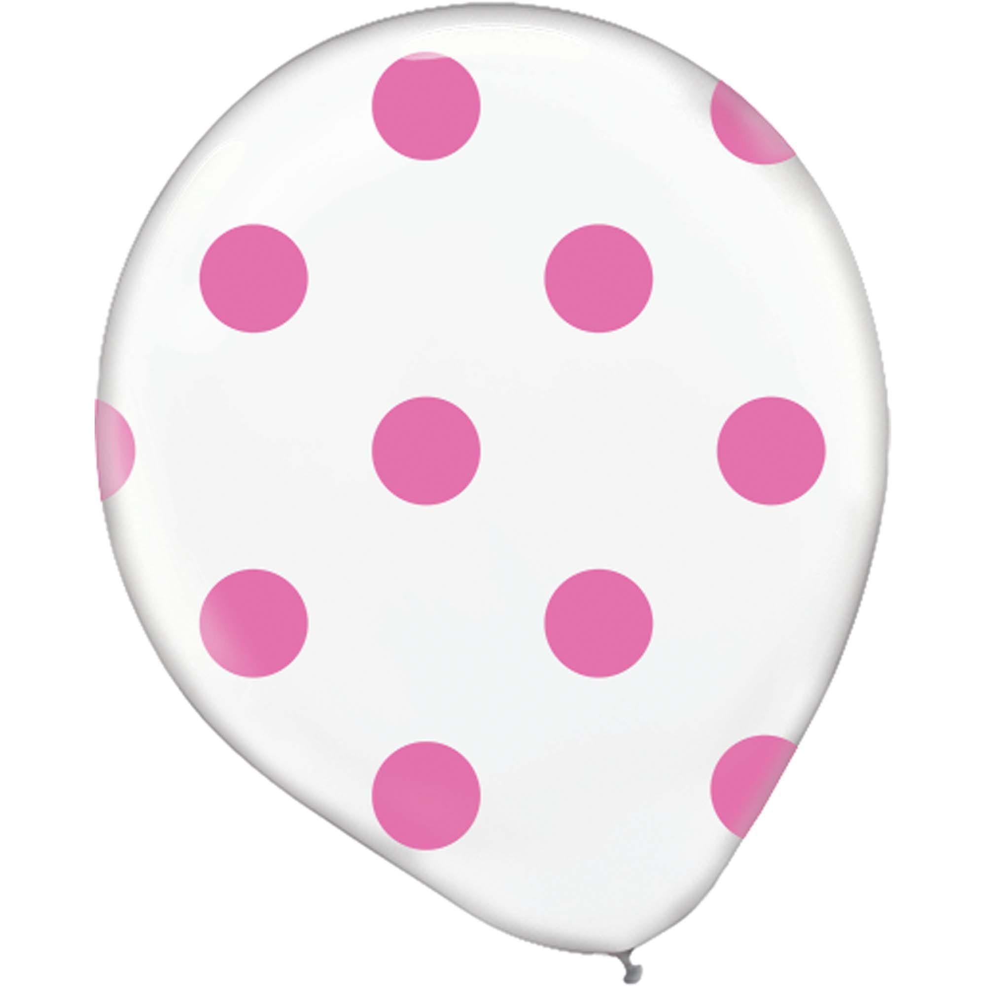 Bright Pink Polka Dot Latex Balloon 20ct Balloons & Streamers - Party Centre - Party Centre