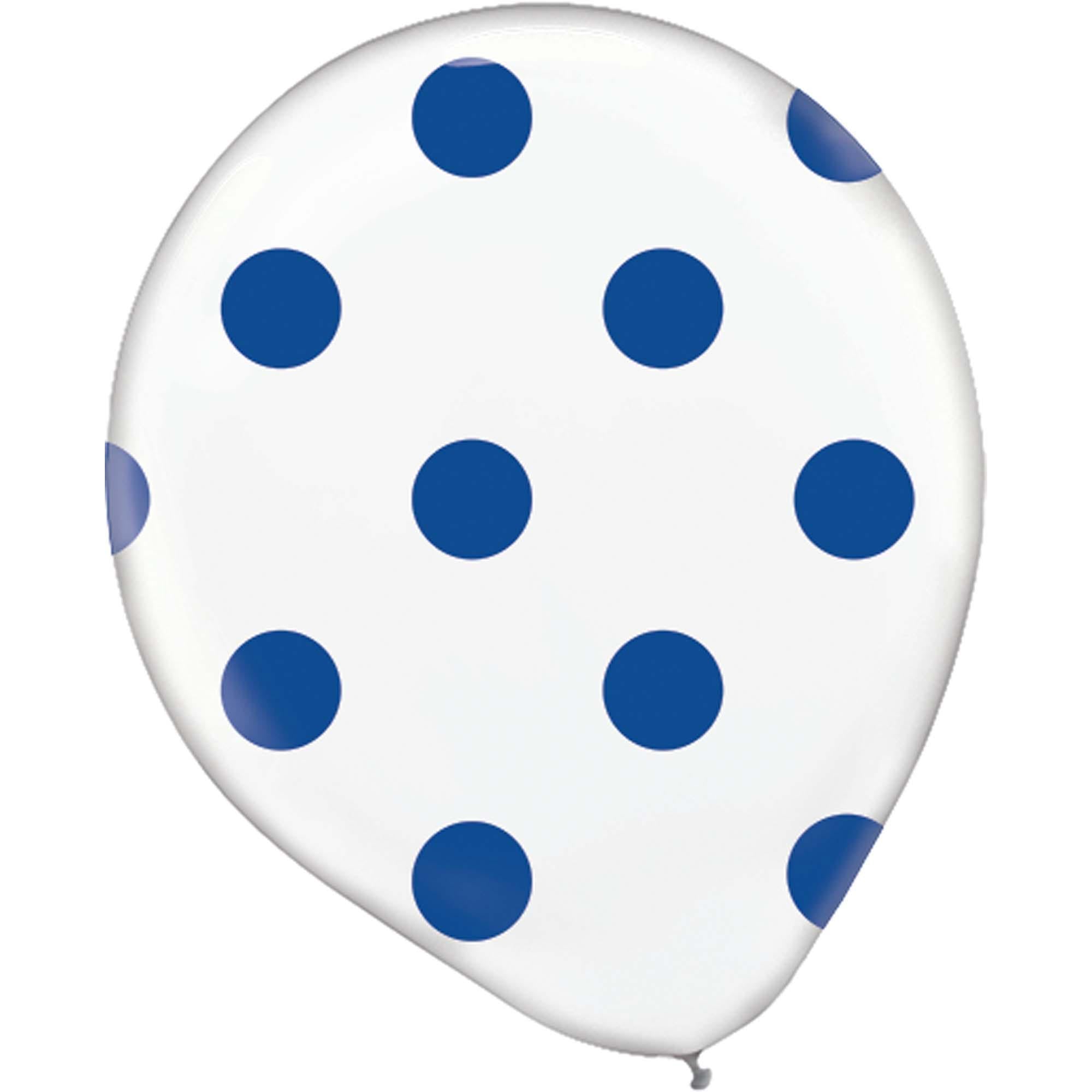Bright Royal Blue Polka Dot Latex Balloon 20ct Balloons & Streamers - Party Centre - Party Centre