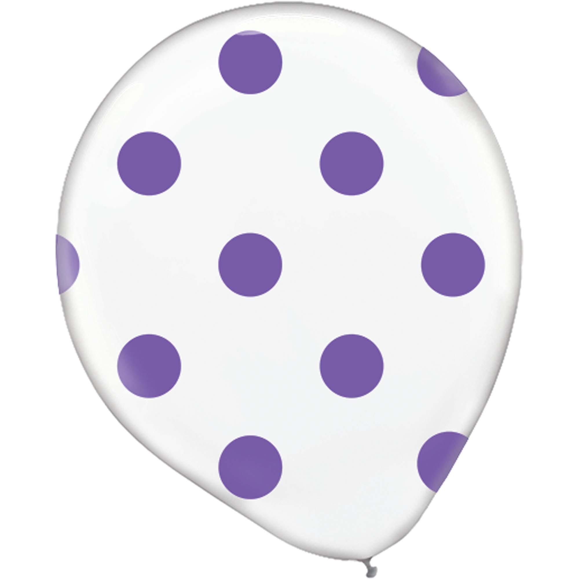 New Purple Polka Dot Latex Balloon 20ct Balloons & Streamers - Party Centre - Party Centre