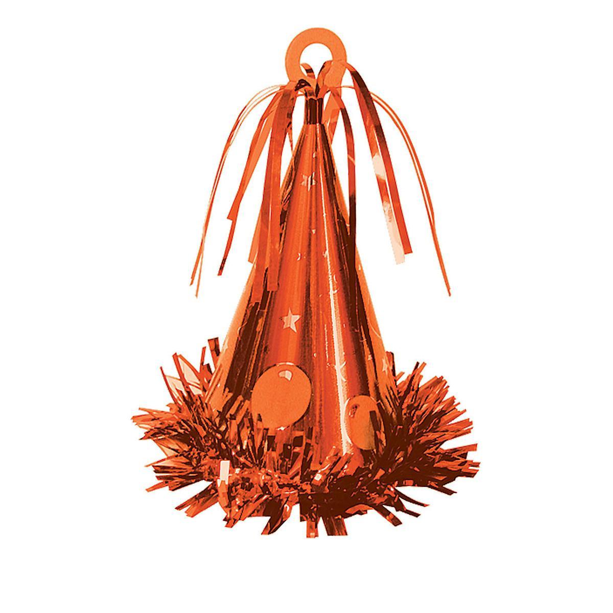 Orange Party Hat Balloon Weight 6oz Balloons & Streamers - Party Centre - Party Centre
