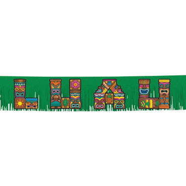 Tiki Island Glitter Fringe Letter Banner 3 1/2ft x 8in Decorations - Party Centre - Party Centre