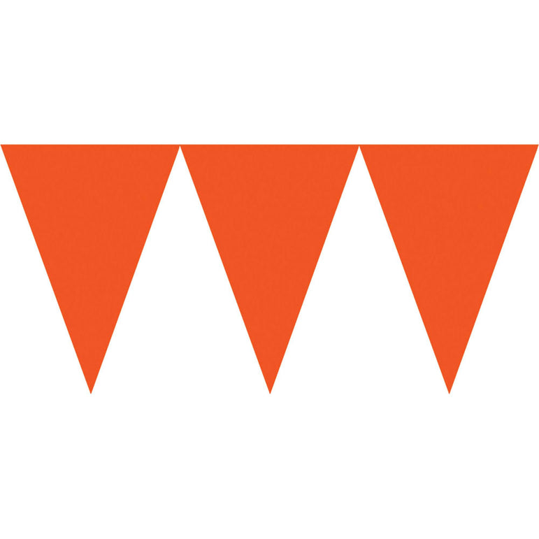 Orange Peel Paper Pennant Banner 15ft Decorations - Party Centre
