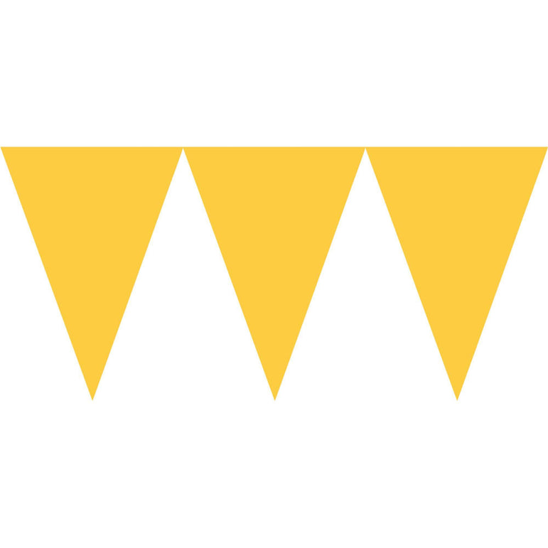 Yellow Paper Pennant Banner Decorations - Party Centre