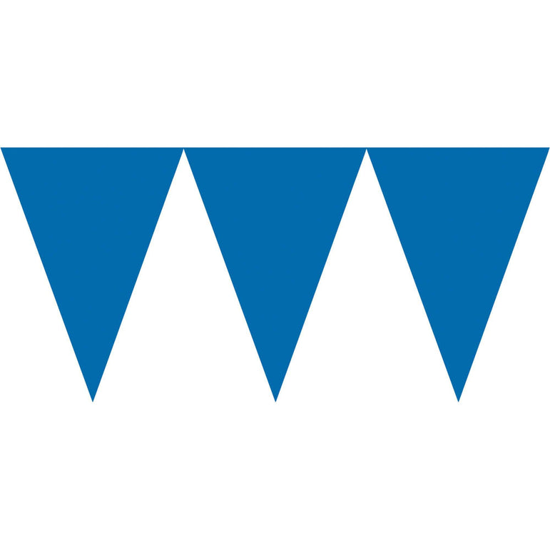 Bright Royal Blue Pennant Banner Decorations - Party Centre