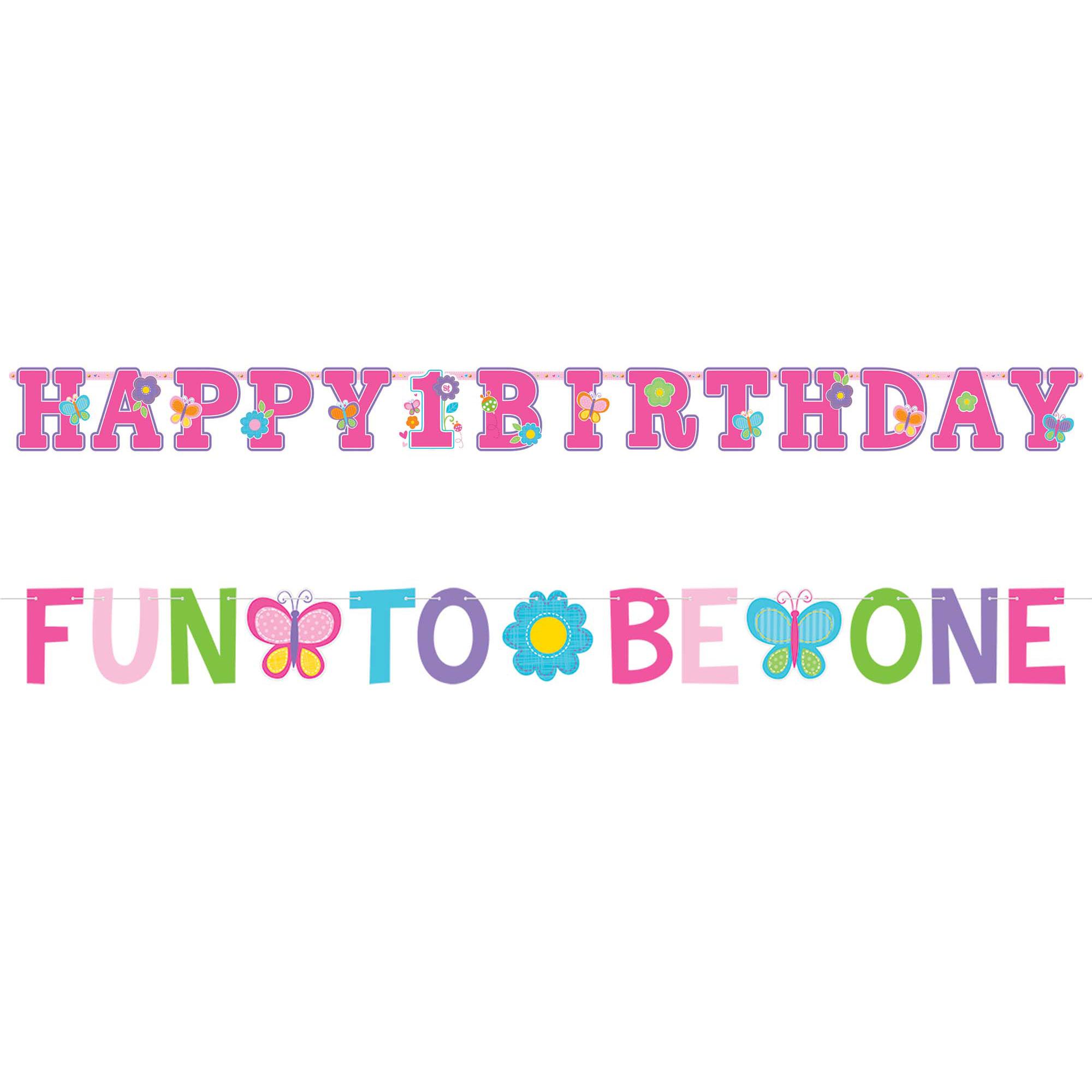Sweet Birthday Girl Letter Banners Combination 2pcs Decorations - Party Centre - Party Centre