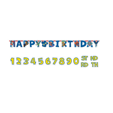 Paw Patrol Jumbo Add An Age Letter Banner Decorations - Party Centre - Party Centre