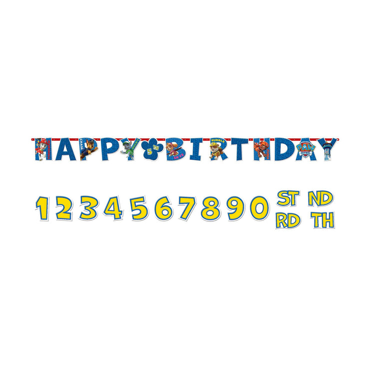Paw Patrol Jumbo Add An Age Letter Banner Decorations - Party Centre