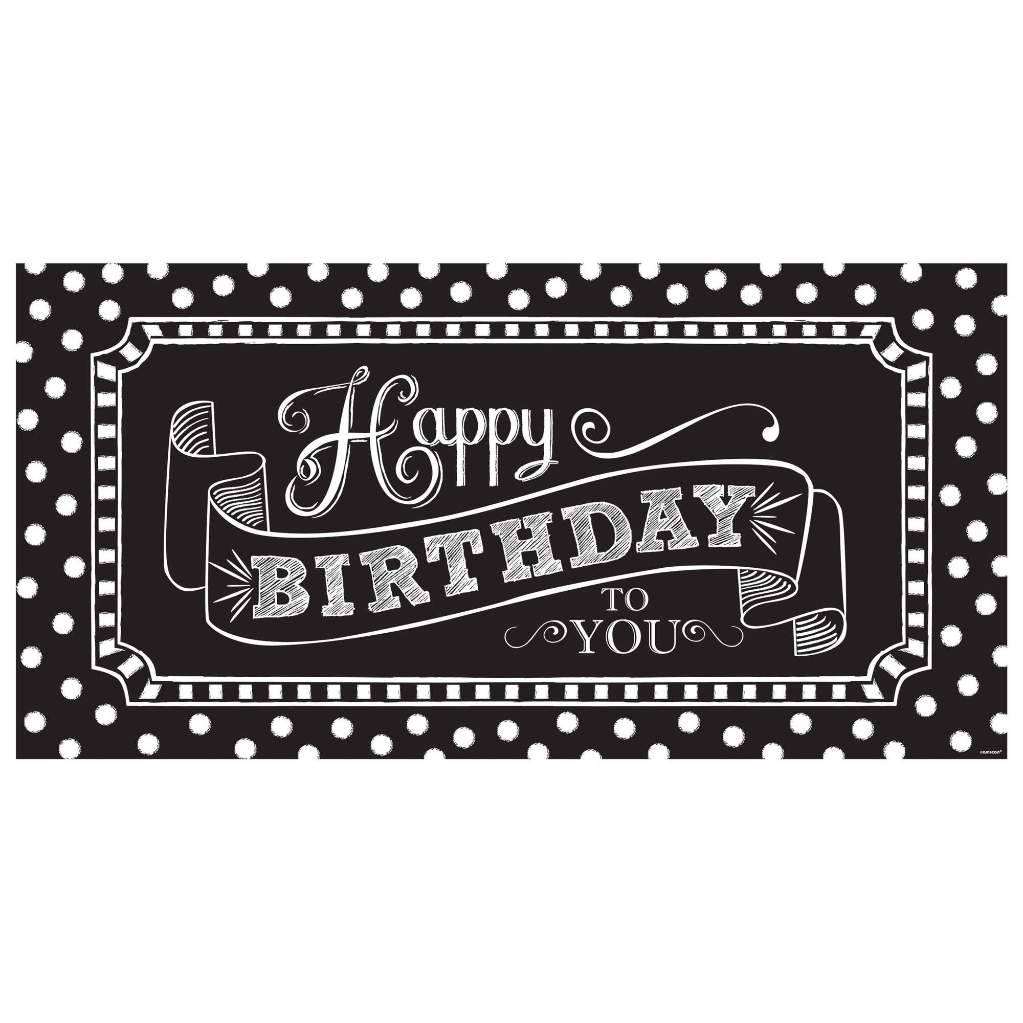 Black & White Happy Birthday Party Sign Decorations - Party Centre - Party Centre